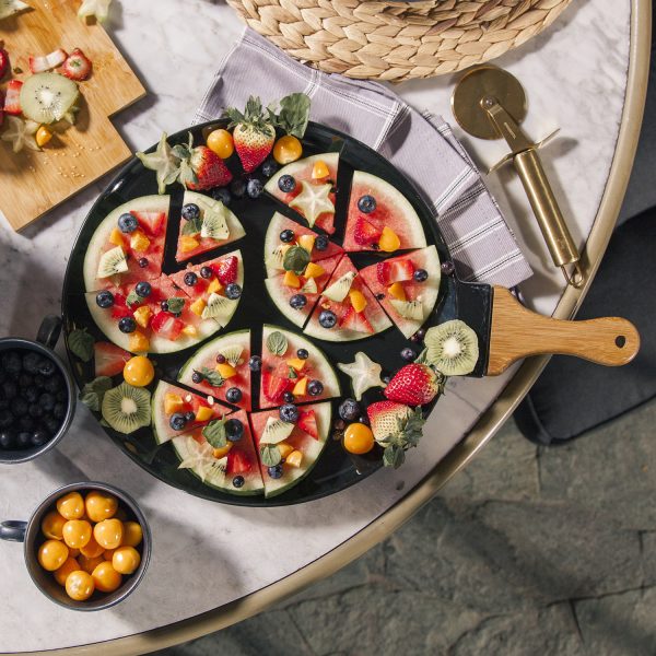 Plato pizza en porcelana negro 32cm - Imagen 2