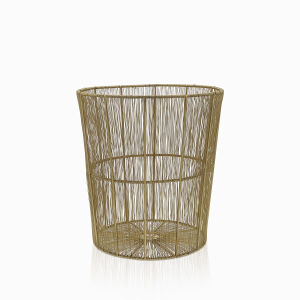Canasto lineas dorado 28x30cm