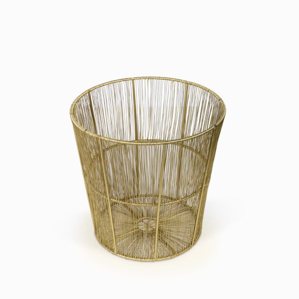 Canasto lineas dorado  25x 25cm