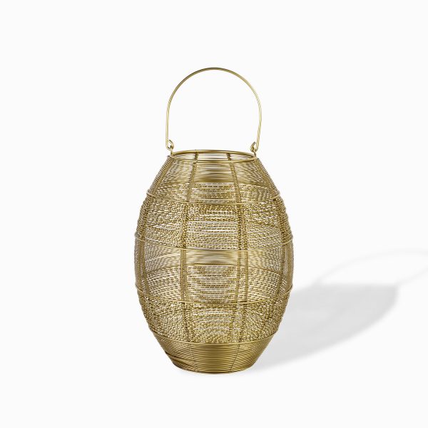 Farol oval dorado 26x37cm