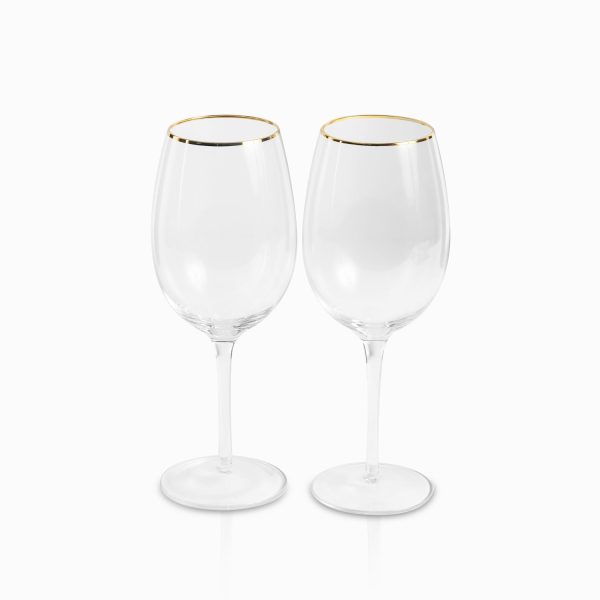 Copas vino borde dorado setx2