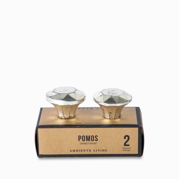 Pomo vidrio diamante plata setx2 - Imagen 2
