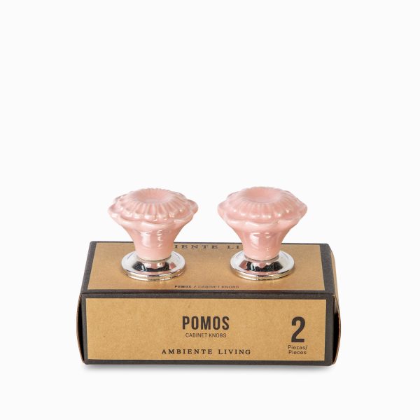 Pomo metal flor rosada setx2 - Imagen 2