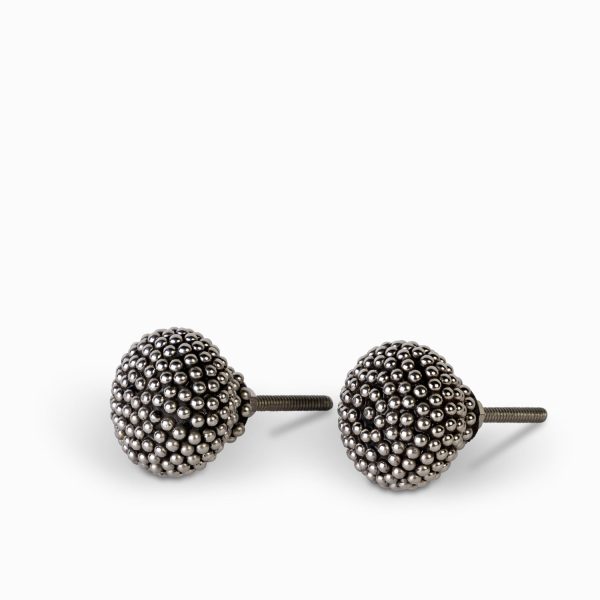 Pomo puntos metal plateado setx2