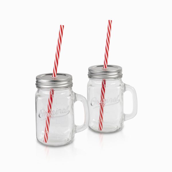 Vaso mason con pitillo set x 2 - Imagen 2