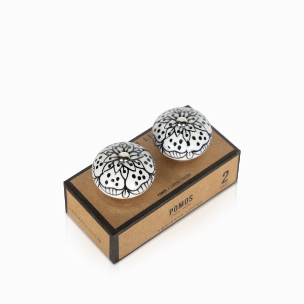 Pomo ceramica blanco set x 2