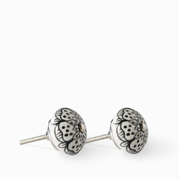 Pomo ceramica blanco set x 2 - Imagen 2