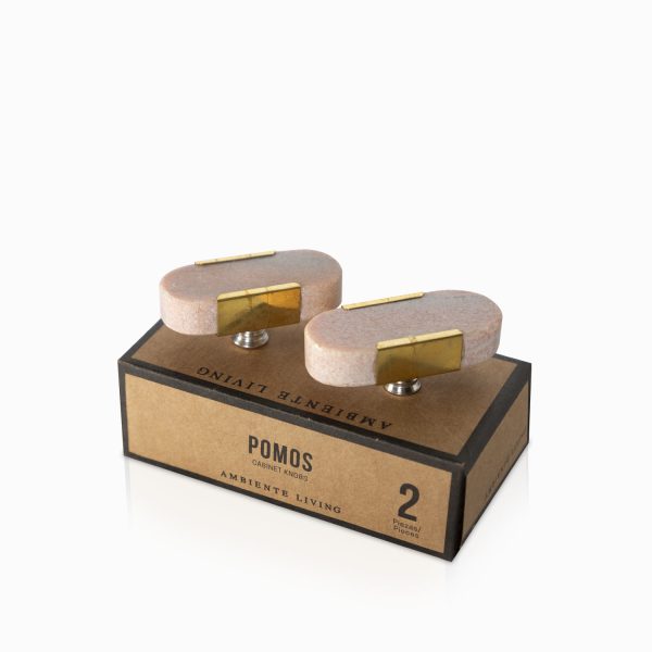 Pomo oval marmol set x 2 - Imagen 2