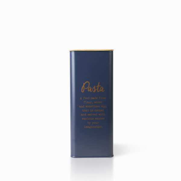 Recipiente para pasta azul mate y madera - Imagen 2