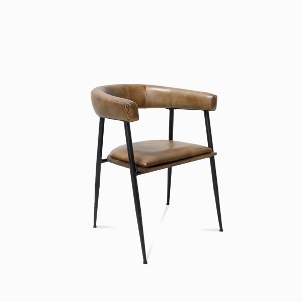 Silla cuero brazo en u
