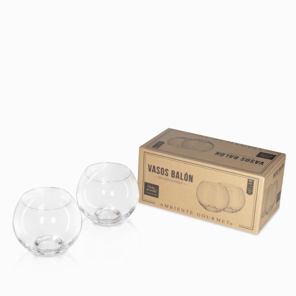 Vaso balon en cristal set x 2
