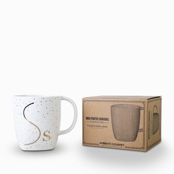 Mug s puntos dorado - Imagen 2