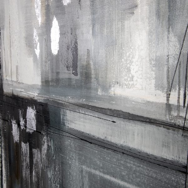Cuadro lienzo cubos grises 80x120x3 - Imagen 2