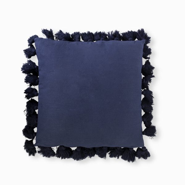 Cojin borlas azul 60x60cm