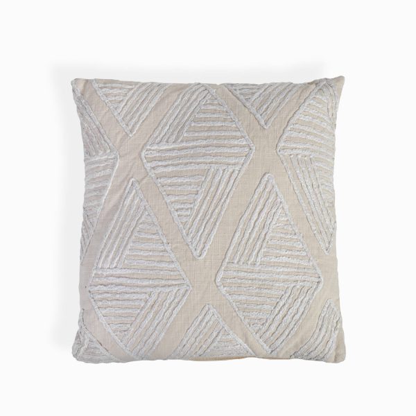 Cojin tejido rombo beijge 45x45cm