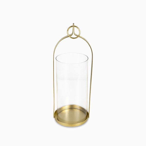 Farol vela dorado 16.5x40cm
