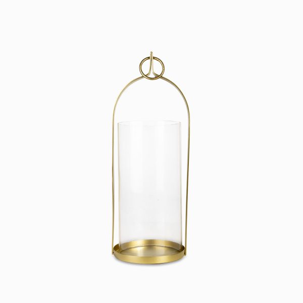 Farol vela dorado 16.5x40cm - Imagen 2