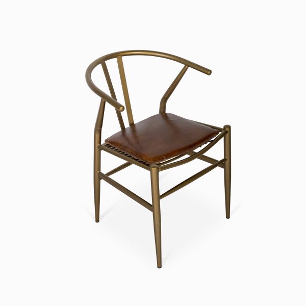 Silla luna cuero miel