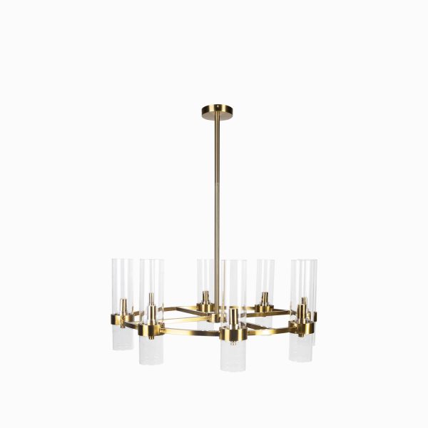 Lámpara candelabro cilindro dorada80cm
