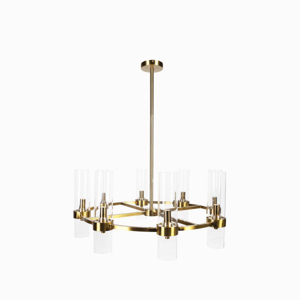 Lámpara candelabro cilindro dorada80cm - Imagen 2