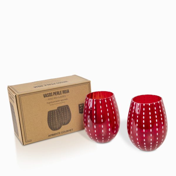 Vaso perle rojo 530ml setx2 - Imagen 2