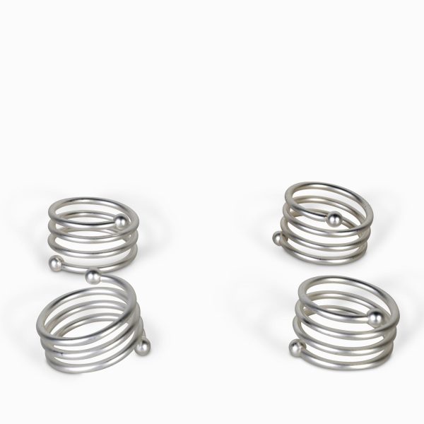 Set aro servilleta espiral platead setx4