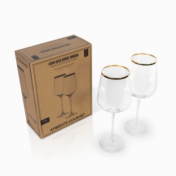 Copa vega borde dorado en cristal 750 ml setx2 - Imagen 2