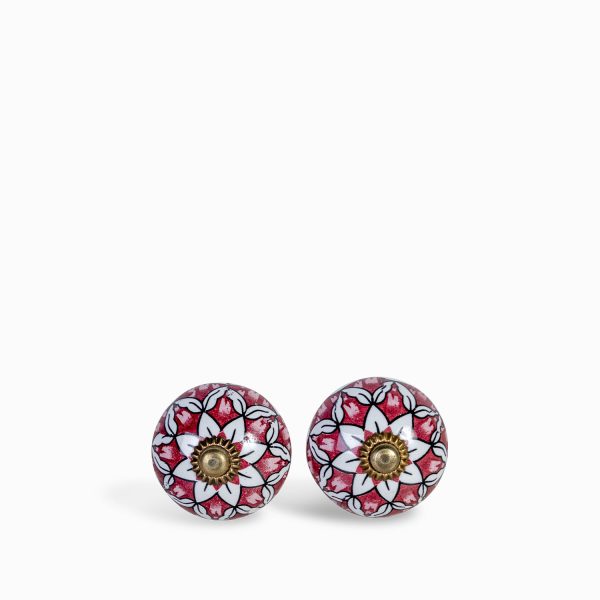 Pomo flor borgoña set x 2