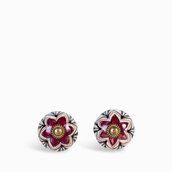 Pomo flor rosa pastel setx2