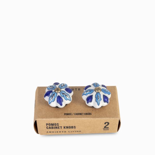 Pomo hojas azules set x 2