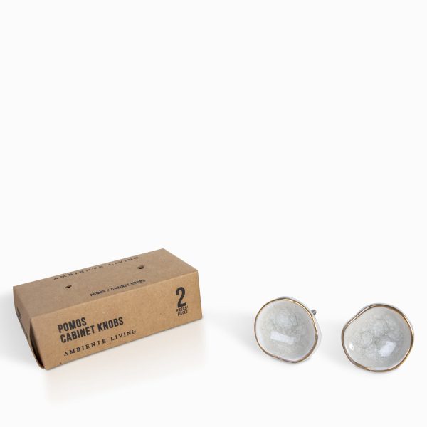 Pomo roca blanca set x 2 - Imagen 2