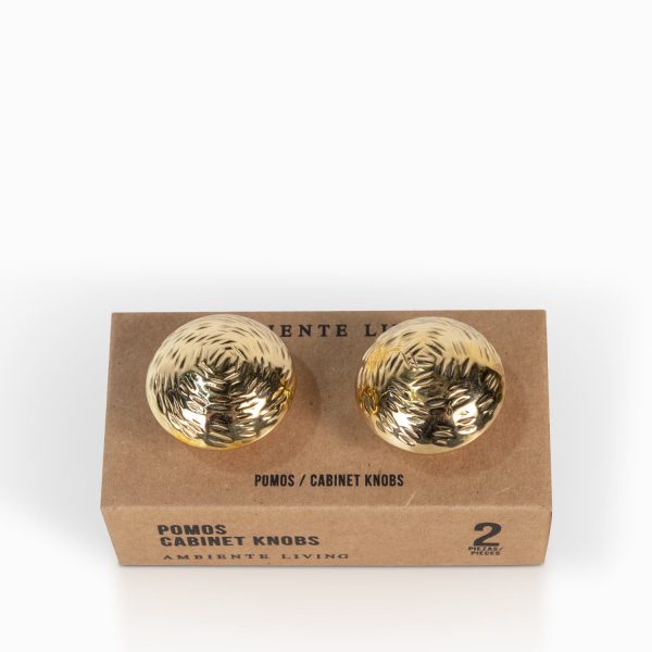 Pomo irregular dorado set x 2