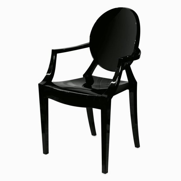 Silla oliver con brazos negra
