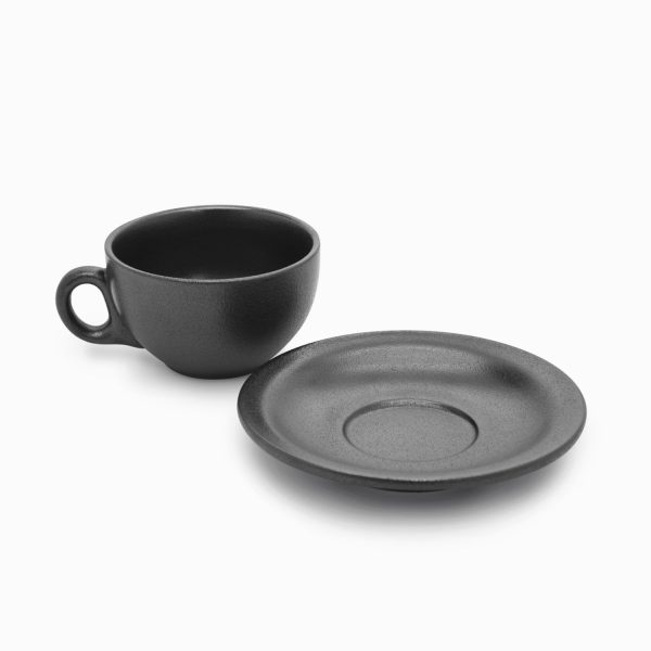 Set pocillo y plato negro mate 260 ml - Imagen 2