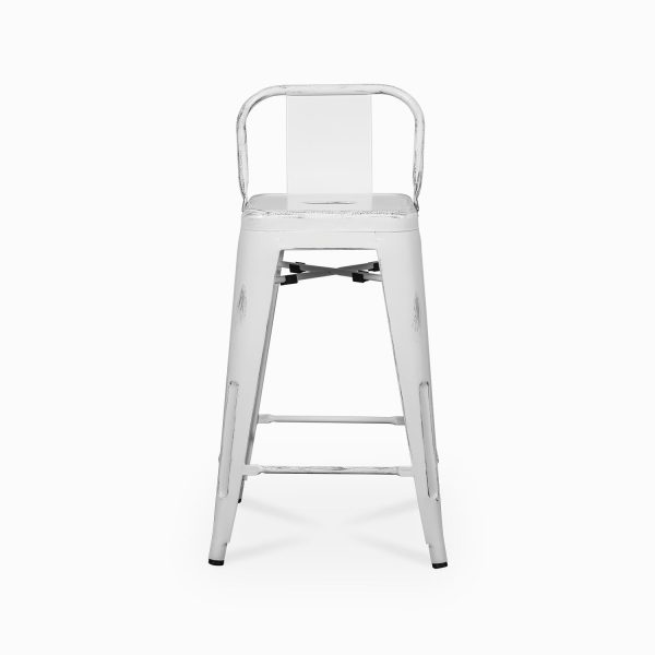 Silla counter industrial blanca