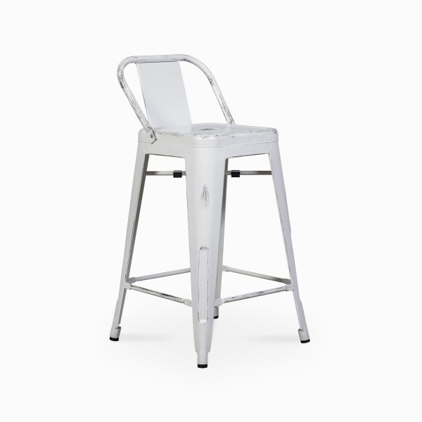 Silla counter industrial blanca - Imagen 2