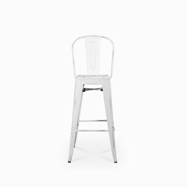 Silla bar industrial blanca