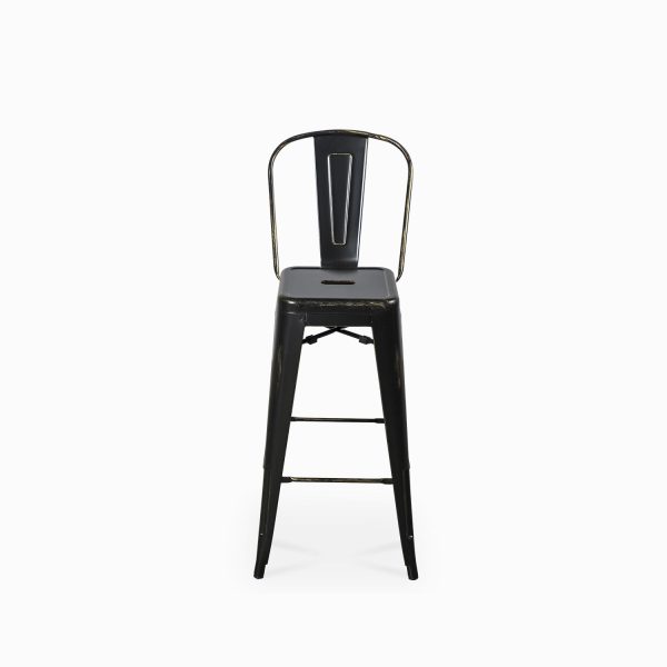 Silla bar industrial negra