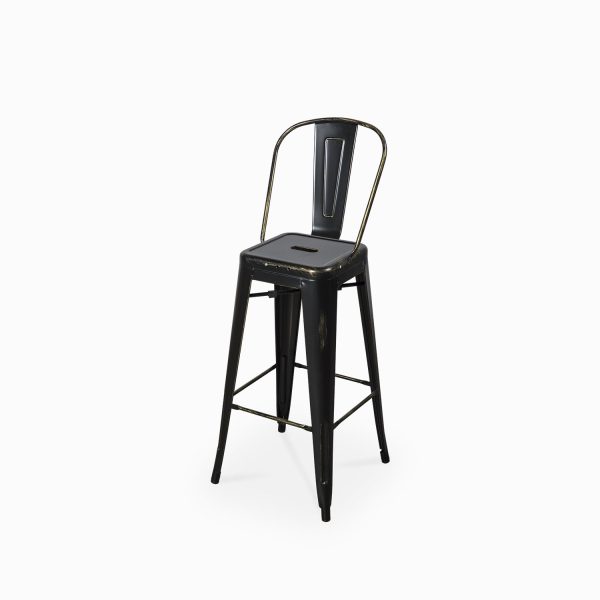 Silla bar industrial negra - Imagen 2