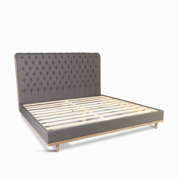 Cama chester king 142x240x208cm gris
