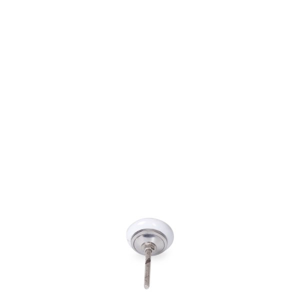 Pomo ceramica blanco metal plata