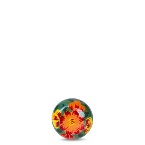 Pomo madera flor naranja - Imagen 2