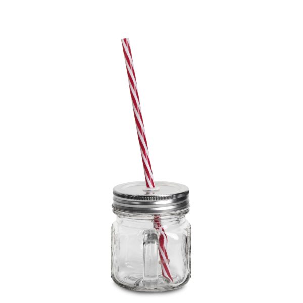 Mini vaso mason con pitillo 240 ml - Imagen 2