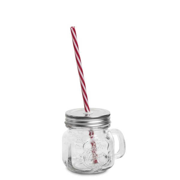 Mini vaso mason con pitillo 240 ml