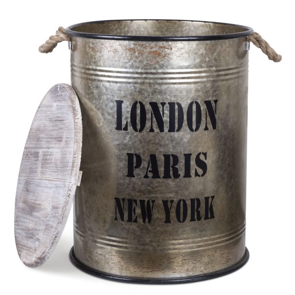 Caneca redonda con tapa 52x40x40