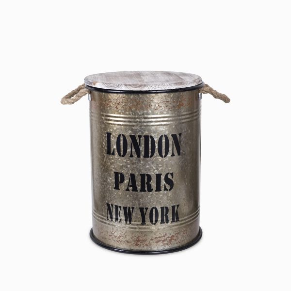 Caneca redonda con tapa 47x33x33