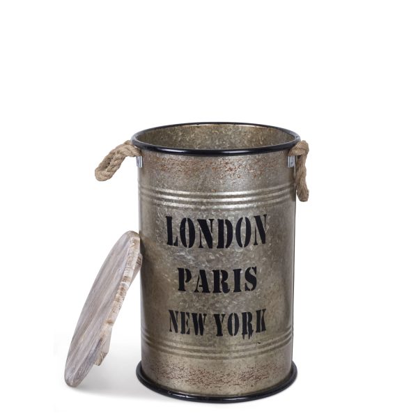 Caneca redonda con tapa 42x27x27