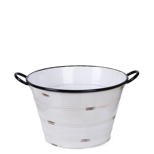 Balde bajo blanco manija 25x39.5x39.5