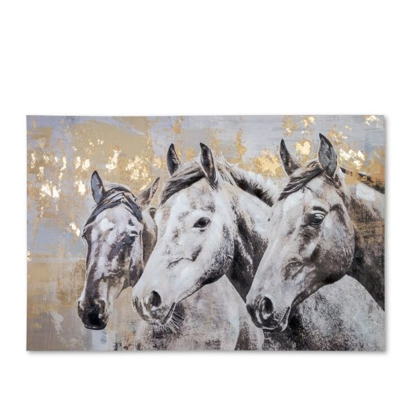 Cuadro trio de caballos 80x120x3