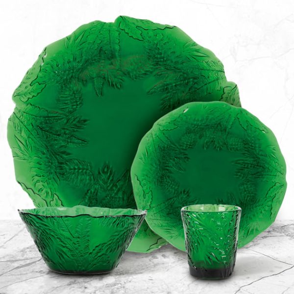 Vaso corto hojas verde - Imagen 2